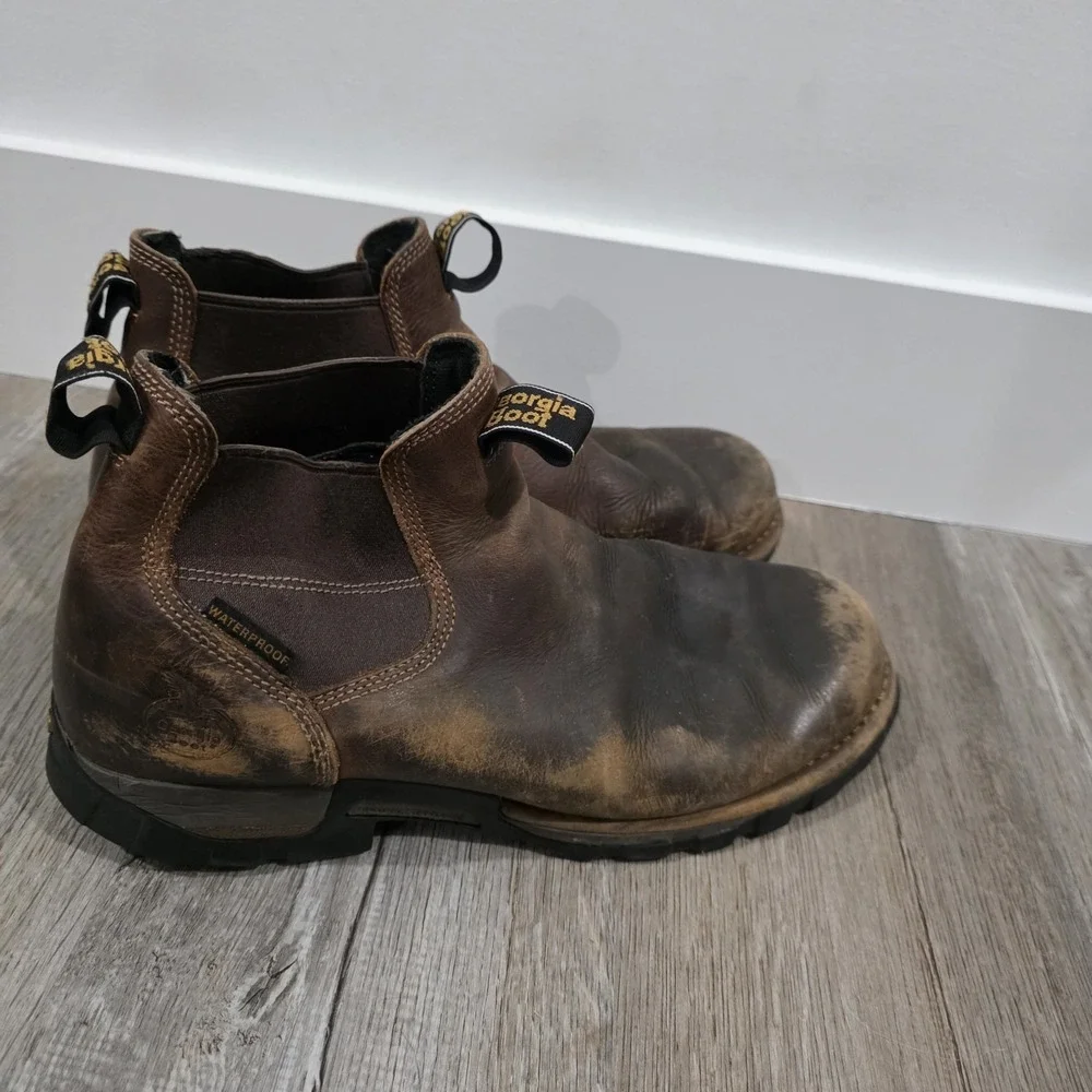 Georgia‎ Boot Mens Eagle One Brown Leather Boots Size 12 Ankle Work Outdoor